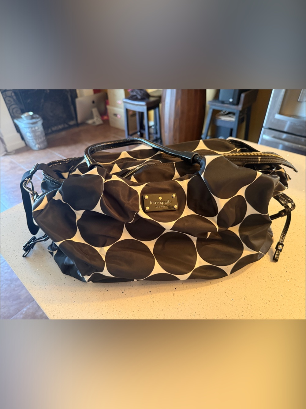 kate spade Black and White Polka Dot Diaper Bag